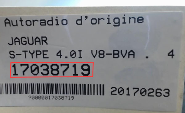 autoradio code Jaguar S-Type gratuit