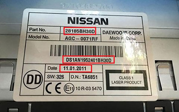 autoradio code Nissan K12 gratuit